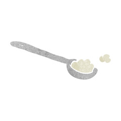freehand retro cartoon teaspoon of salt