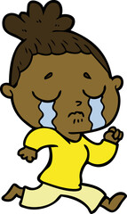 cartoon crying woman
