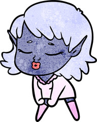 pretty cartoon elf girl