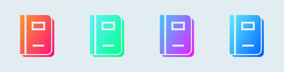 Journal solid icon in gradient colors. Book signs vector illustration.