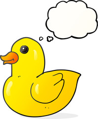 freehand drawn thought bubble cartoon rubber duck