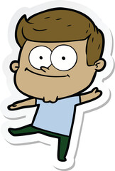 Obraz premium sticker of a cartoon happy man