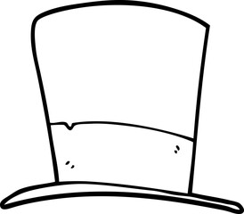 line drawing cartoon top hat