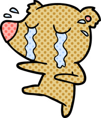 cartoon crying bear