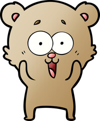 Naklejka premium laughing teddy bear cartoon