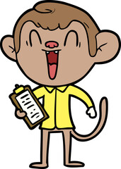 cartoon laughing monkey