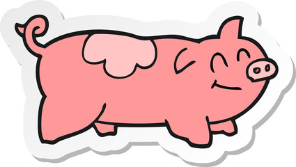 sticker of a cartoon pig