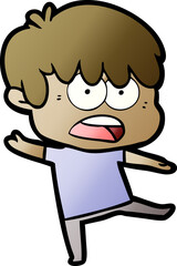 Obraz premium worried cartoon boy