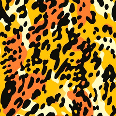 Fototapeta na wymiar leopard skin seamless pattern wallpaper texture background, vector illustration artwork design.