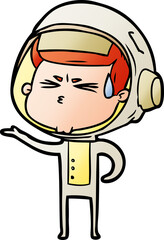cartoon stressed astronaut