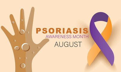 August is Psoriasis awareness month. background, banner, card, poster, template. Vector illustration.