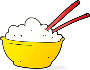 freehand drawn cartoon bowl of rice