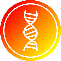 DNA chain circular icon with warm gradient finish