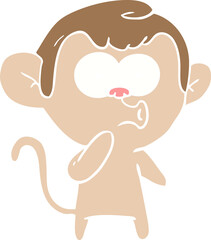 flat color style cartoon hooting monkey