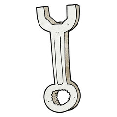 freehand textured cartoon spanner