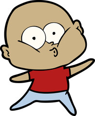 cartoon bald man staring