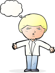 cartoon annoyed man with thought bubble