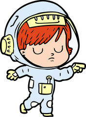 cartoon astronaut woman