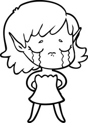 crying cartoon elf girl
