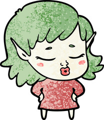 pretty cartoon elf girl
