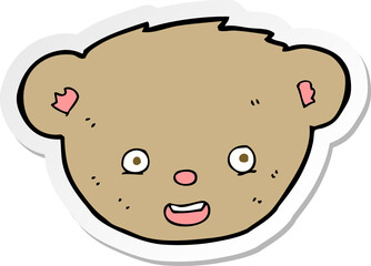 sticker of a cartoon teddy bear face