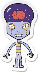 sticker of a cartoon weird robot