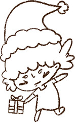 Christmas woman Charcoal Drawing