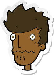 sticker of a cartoon nervous man