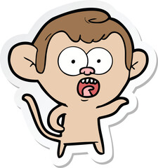 Fototapeta premium sticker of a cartoon shocked monkey