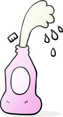 freehand drawn cartoon squirting lotion bottle