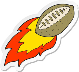 sticker of a cartoon flying football