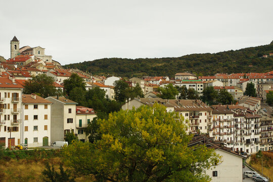 Panoramic view of the characteristic village of Capracotta - Molise - Italy