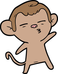 cartoon suspicious monkey