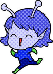 cartoon alien girl laughing