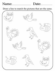 Match the same - classroom resources and activity worksheets for kids - matching game