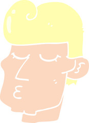 flat color style cartoon handsome man