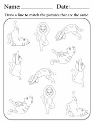 Match the same objects - educational activity pages for kids for homeschooling