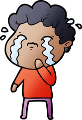 Fototapeta premium cartoon man crying