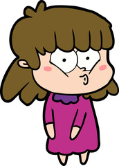 cartoon whistling girl