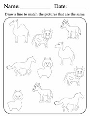Match the same objects - educational classroom resources and activity pages for kids
