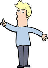 cartoon man advising caution