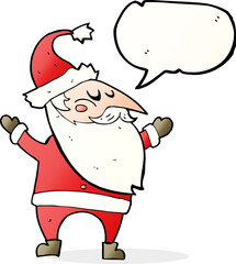cartoon santa claus with speech bubble