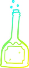 cold gradient line drawing of a cartoon magic potion