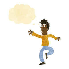 cartoon urgent man with thought bubble