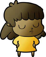 cartoon indifferent woman