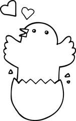 cute hatching chick cartoon