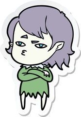 sticker of a cartoon vampire girl