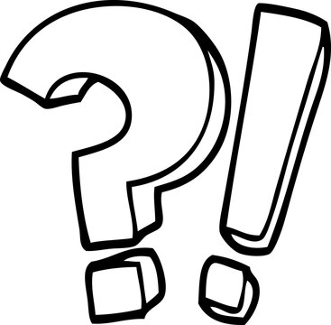 recommend clip art: line drawing cartoon question mark and exclamation mark