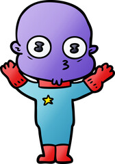 cartoon weird bald spaceman