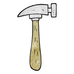 freehand textured cartoon hammer
